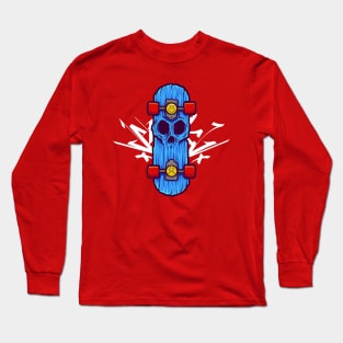 Zombie Skull Skateboard Long Sleeve T-Shirt